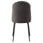 ZUN Grey and Black Tufted Back Dining Chairs B062P182737