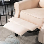 ZUN Cream White Recliner Chair. Wingback Single Sofa with Vibration Massage, Heat, Push Back 88696521