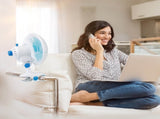3-in-1 Clip On Fan, Quiet Small Desk Fan with 2 Speeds & Auto Oscillation, Clamp Fan for Office 14477282