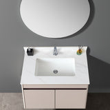 31 Inch Marble Vanity Top, White Vanity Top with Pre-drilled Faucet Holes, Bathroom Vanity Top with 87302674