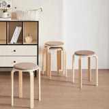 Set of 4 Stackable Stools, Round Backless Chairs for Dining Room, Kitchen, Classroom W1718P165861