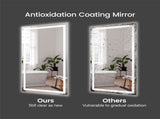 28"x36" LED Bathroom Mirror, Front-Lit and Back-Lit, 3 Color Tem Adjustable, Brightness Memory, 85015840