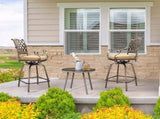 Outdoor Swivel Bar Stools Set of 2, Cast Aluminum Patio Bar Height, All-Weather Bar Dining 06373311