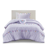 Tassel Comforter Set with Heart Shaped Throw Pillow Full/Queen B035P294223