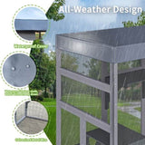 62.6" Wooden Outdoor Catio for Cats, Large Cat Enclosure with Waterproof Roof, 2 Napping House, W773P315772