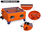 25 Gallon Bench Top Air Sandblasting Cabinet Sandblaster Blast Large Cabinet Orange 73778394