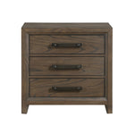 ZUN Dark Walnut Finish Nightstand of 3 Drawers Classic Design Bedroom Furniture 1pc B011140393