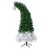 6 FT Santa Hat Style Pre-lit Christmas Tree, Hinged Artificial Xmas Tree Pine Tree with 250 Warm 12914218