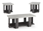 ZUN Gray 3-Piece Cocktail Set Table Top Coffee Table and Two Matching End Tables Living Room B011P244318