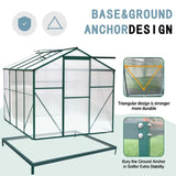 ZUN Polycarbonate Greenhouse,6'x 8' Heavy Duty Walk-in Plant Garden Greenhouse for Backyard/Outdoor 32970978