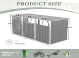 Garbage Bin Shed Stores 3 Trash Cans with Pneumatic Support Rod, with Lockable Doors & Waterproof W1598P357717