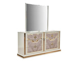 ZUN Omari Modern Style 6- Drawer Dresser Made with Wood and Gold Accents in Beige B009P245440