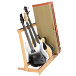 ZUN Folding Hardwood Guitar Case Stand for Electric Guitar, Bass, or Acoustic Guitars Hard Case,Save 07142406