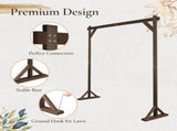 7.2ft Wooden Wedding Arch Dark Brown 88718701