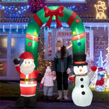 8ft Christmas Inflatable Arch with Santa & Snowman - Super Bright LEDs, Thick Polyester, 1-Min 68021845
