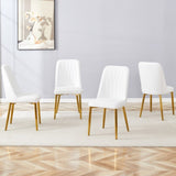 ZUN 4 modern dining chairs, sleek PU leather backrest, and gold metal legs bring a comfortable home W1151P183298