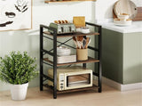 4-Tier Industrial Bookshelf , Heavy-Duty Metal Frame & X-Shaped Braces 69110737