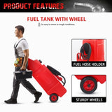 ZUN 15 Gallon Gas Caddy With Wheels, Fuel Transfer Tank Gasoline Diesel Can,Fuel Storage Tank For 53521178