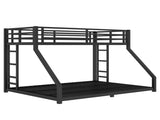 Metal Twin XL over Queen Bunk Bed for Teens and Adults,Noise Reduced/No Box Spring Needed, Black W1580P243343