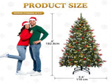 6 ft Pre-lit Artificial Christmas Tree with 818 Tips 250 Lights,-Green Christmas Tree w/Pine Cones 93555101