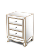 W 19.7" X D 15" X H 26" Champagne mirror 3 drawer cabinet extraction cabinet, multifunctional W100535962