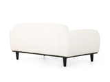 Boucl Fabric Loveseat Sofa - 50 Inch White Upholstered 2-Seater with Black Legs, Comfortable & N762P407898W