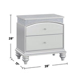 ZUN 2 Drawers Wooden Nightstand in Platinum Finish B016P256133