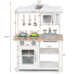 ZUN White Wooden Pretend Play Kitchen Set with Accessories and Sink,Gift for 3-6 Years Old 97827131