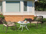 Phoenix Cast Aluminum Round Table, Patio End Table Side Table, Cast Aluminum Cocktail Table, Outdoor 23436052