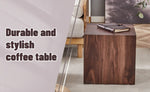 ZUN 16*16*16 Inch Walnut Wood Grain MDF Coffee Table - Luxurious Design, Perfect Living Room Accent.Cube W1151P231617