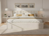 Large-capacity upholstered storage bed with drawers,Beige,Queen N769P385612B