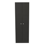 ZUN Multistorage Pantry Cabinet, Five Shelves, Double Door Cabinet -Black B20091964