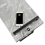 Grey and Gunmetal C-Table with USB Charging Port B062P153601