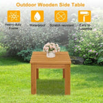 ZUN Wooden Square Side End Table Patio Coffee Bistro Table Indoor Outdoor Natural 77175873