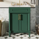 24" Vanity with Integrated Ceramic Sink, Cabinet with 2 Doors, Single Sink N710P277711F