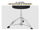 Full Size Adult Drum Set 5-Piece Silver with Bass Drum, two Tom Drum, Snare Drum, Floor Tom, 16" 94760800