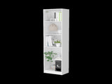 White 5-Shelf Slim Bookcase B062P175814