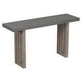 ZUN U_STYLE Uniquely Designed Oak Veneer Console Table with Distinctive Side Shapes, Suitable for N711P170550E