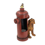 ZUN 16.2x11x26.8" Red Fire Hydrant Water Fountain with Dog Bird Accents, Outdoor Fountian with Light W2078P178884