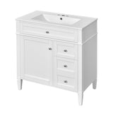 30'' Bathroom Vanity with Top Sink, Modern Bathroom Storage Cabinet with 2 Drawers and a Tip-out N710P250194K