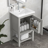 ZUN 20" Bathroom Vanity with Sink, Bathroom Cabinet with Soft Closing Door, Storage Rack and Open Shelf, WF308492AAE