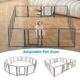 ZUN 16 Panels Dog Playpen for outdoor,yard,camping,24"Height dog fence with 2 doors. 95314411