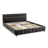 Queen Size Upholstered Bed ,comfortable upholstered bed frame, Chenille fabric, with headboard and W487P235286