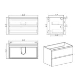 Alice-36W-201,Wall mount cabinet WITHOUT basin, White color, With two drawers, Pre-assembled W1865107116