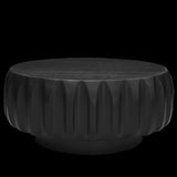 Round Solid Wood Carved Coffee Table with Elegant Sculptural Design W3137P295315