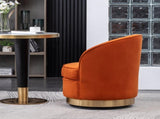 Wania Contemporary Velvet Swivel Chair, Orange T2574P164514