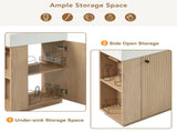 21.6" bathroom vanity with ceramic sink, freestanding modern right door wood grain cabinet with open N729P285503N