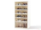 6-Tier Foldable Shoe Rack with Clear Doors, No-Tool Assembly Shoe Storage Organizer for Entryway 54367985