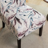 Capa Print Fabric Armless Contemporary Accent Chair, Purple Floral T2574P205964