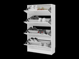 Kobuk 4 Door Shoe Rack, 4 Shelves, White B097P480475